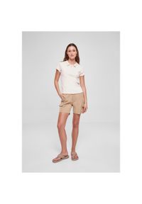 Koszulka polo damska duże rozmiary Urban Classics Rib. Typ kołnierza: polo. Kolor: beżowy #1