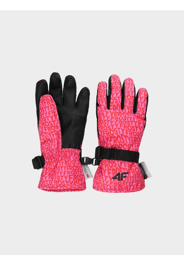 4f - 4F Rękawiczki narciarskie Thinsulate dziewczęce - multikolor S. Kolor: wielokolorowy. Materiał: dzianina, syntetyk, materiał, tkanina. Technologia: Thinsulate. Sezon: zima. Sport: narciarstwo