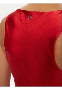 Please Sukienka koktajlowa A12NXO6000 Czerwony Slim Fit. Kolor: czerwony. Materiał: satyna, syntetyk. Styl: wizytowy