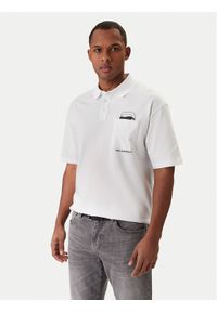 Karl Lagerfeld - KARL LAGERFELD Polo 745127 561225 Biały Regular Fit. Typ kołnierza: polo. Kolor: biały. Materiał: bawełna #1