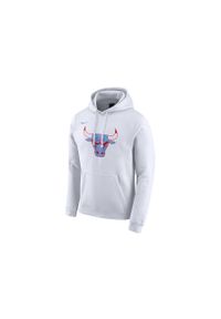 Nike - Bluza męska nike nba chicago bulls city edition logo pullover hoodie white. Kolor: biały. Sport: bieganie