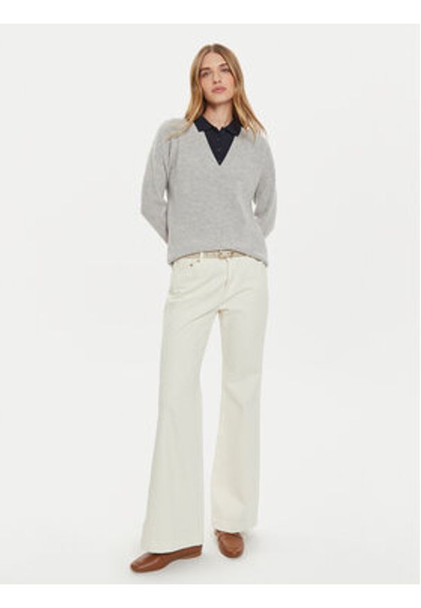 TOMMY HILFIGER - Tommy Hilfiger Sweter WW0WW43101 Szary Relaxed Fit. Kolor: szary. Materiał: wełna