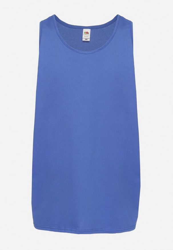 Born2be - Niebieska Bawełniana Koszulka Typu Tank Top Zianessa. Kolor: niebieski. Materiał: bawełna. Wzór: aplikacja