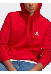 Adidas - adidas Bluza Essentials Fleece Hoodie H47018 Czerwony Regular Fit. Kolor: czerwony. Materiał: bawełna