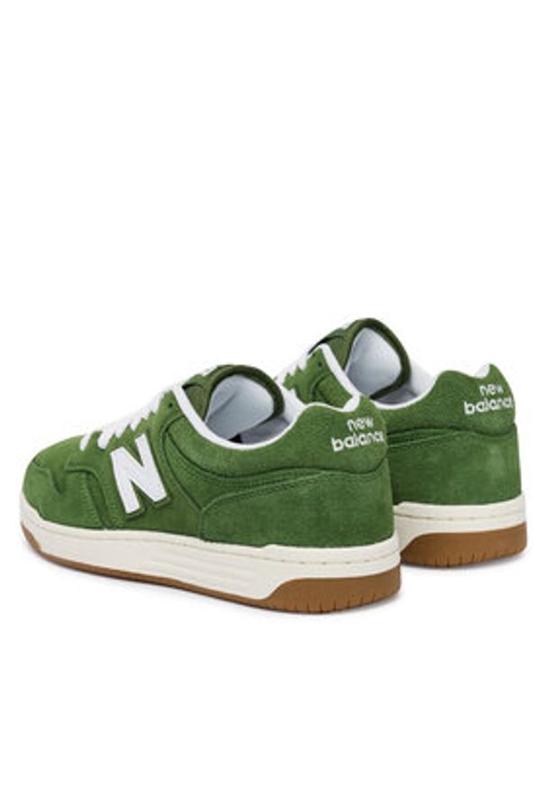 New Balance Sneakersy BB480PTG Zielony. Kolor: zielony. Materiał: skóra