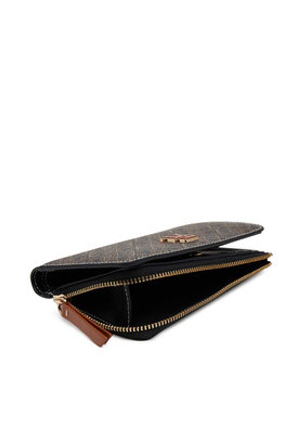 TOMMY HILFIGER - Tommy Hilfiger Duży Portfel Damski Th Monoplay Leather Med 7 Wallet AW0AW17417 Czarny. Kolor: czarny. Materiał: skóra