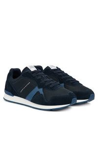 TOMMY HILFIGER - Tommy Hilfiger Sneakersy Runner Icon Mix FM0FM05679 Granatowy. Kolor: niebieski. Materiał: zamsz, skóra #5