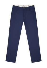 Wrangler - WRANGLER GREENSBORO MĘSKIE SPODNIE MATERIAŁOWE CHINO CHINOSY DARK NAVY 112350802. Materiał: materiał