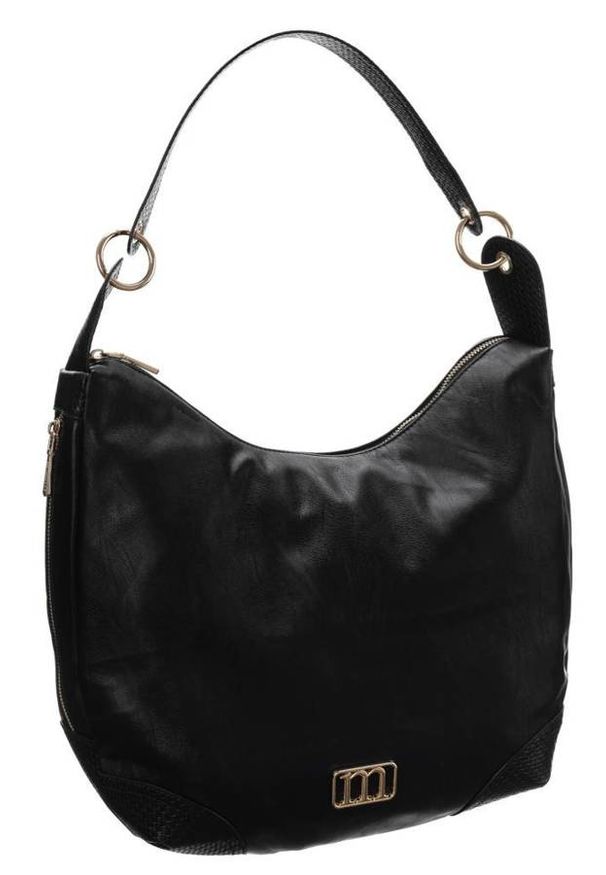 Shopper damski czarny Monnari BAG1260-020. Kolor: czarny. Materiał: skórzane