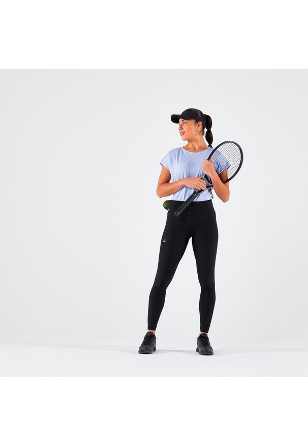 KUIKMA - Legginsy tenisowe Artengo Dry Hip Ball. Kolor: czarny. Materiał: tkanina, elastan, materiał. Sport: tenis