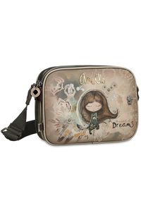 Brązowa Listonoszka Anekke Real Modna Torebka Damska. Kolor: brązowy. Wzór: haft, aplikacja, motyw z bajki. Dodatki: z haftem, z aplikacjami. Styl: casual #5