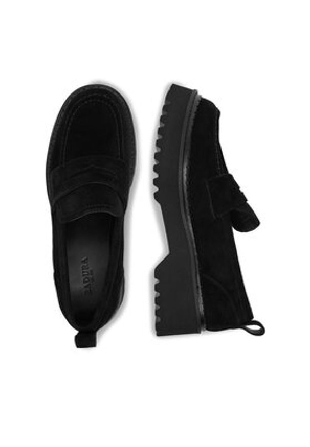 Badura Loafersy EO-ARYA-LT017-1 Czarny. Kolor: czarny. Materiał: skóra, zamsz
