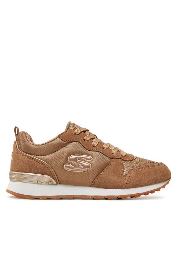 skechers - Skechers Sneakersy 111/TAN Brązowy. Kolor: brązowy. Materiał: zamsz, skóra