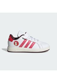 Adidas - Buty Disney Minnie Mouse Grand Court 2.0 Kids. Kolor: biały, czerwony, wielokolorowy, różowy. Materiał: materiał. Wzór: motyw z bajki