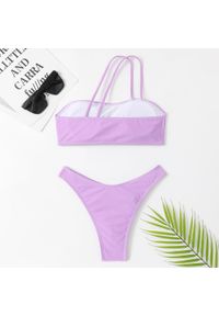 Intica - Bikini bandeau na plażę i lato z elastycznego materiału Mihane. Kolor: fioletowy. Materiał: materiał #7