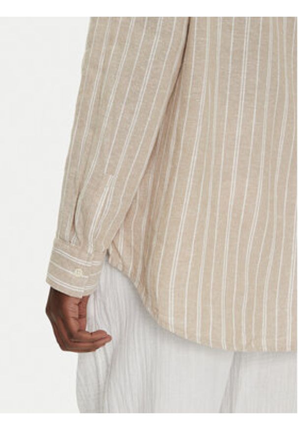 GAP - Gap Koszula 885287-13 Beżowy Regular Fit. Kolor: beżowy. Materiał: len, wiskoza