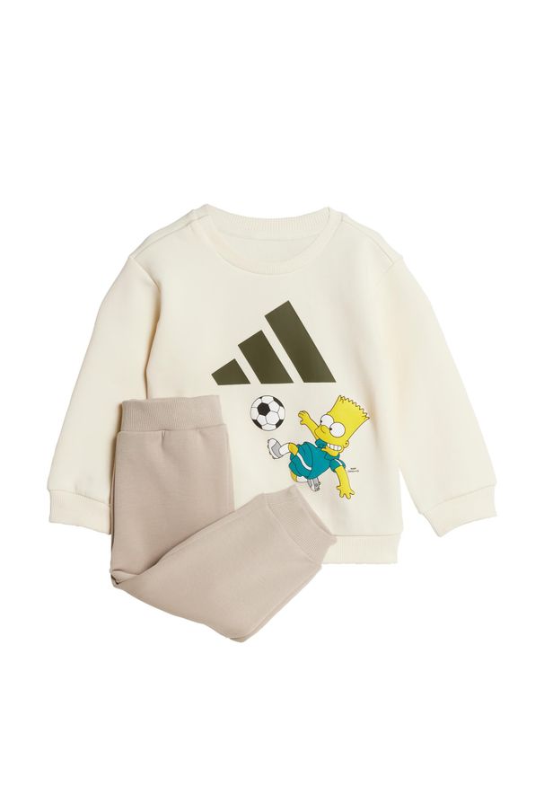 Adidas - Dziecięce spodnie dresowe The Simpsons. Kolor: biały. Materiał: dresówka