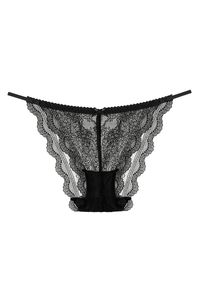 Intica - Koronkowe figi z paskami na biodrach na specjalne okazje Leonella. Kolor: czarny. Materiał: koronka. Wzór: koronka