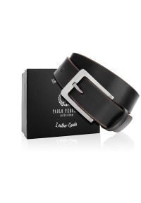 Pasek skórzany 110 CM PAOLO PERUZZI 05Z01110 czarny. Kolor: czarny. Materiał: skóra. Styl: klasyczny, casual, vintage #1