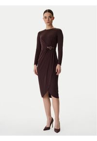 Lauren Ralph Lauren - LAUREN RALPH LAUREN Sukienka codzienna 250951397001 Brązowy Slim Fit. Okazja: na co dzień. Kolor: brązowy. Materiał: syntetyk. Typ sukienki: proste. Styl: casual #1