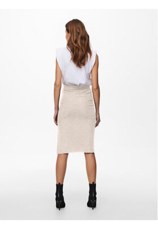 only - ONLY Spódnica ołówkowa Emma 15233600 Beżowy Slim Fit. Kolor: beżowy. Materiał: syntetyk