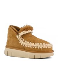 Mou - MOU Eskimo Bounce Sneaker Śniegowce damskie. Okazja: na co dzień. Kolor: brązowy. Materiał: materiał, wełna, zamsz. Sezon: zima. Styl: elegancki, klasyczny, casual #4
