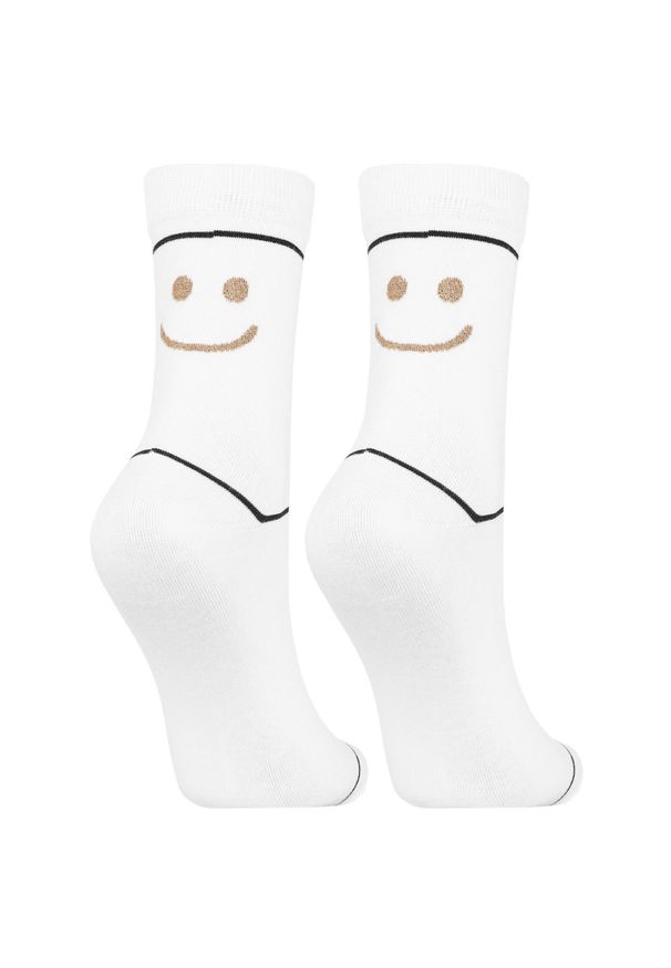 Skarpetki damskie Moraj, bawełniane wysokie elastyczne i oddychające 2 pary, białe-czarne, CSL250-914. Kolor: biały. Materiał: bawełna