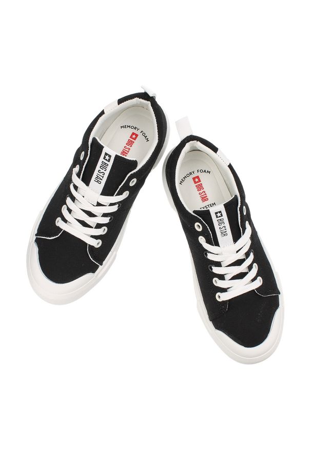 Big-Star - Czarne Trampki Big Star Sportowe Obuwie Unisex. Okazja: na co dzień. Kolor: czarny. Materiał: materiał. Styl: sportowy