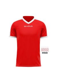Koszulka piłkarska dla dorosłych Givova Revolution Interlock. Kolor: czerwony, biały, wielokolorowy. Sport: piłka nożna