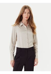 Vero Moda Koszula Merle 10334598 Beżowy Regular Fit. Kolor: beżowy. Materiał: syntetyk