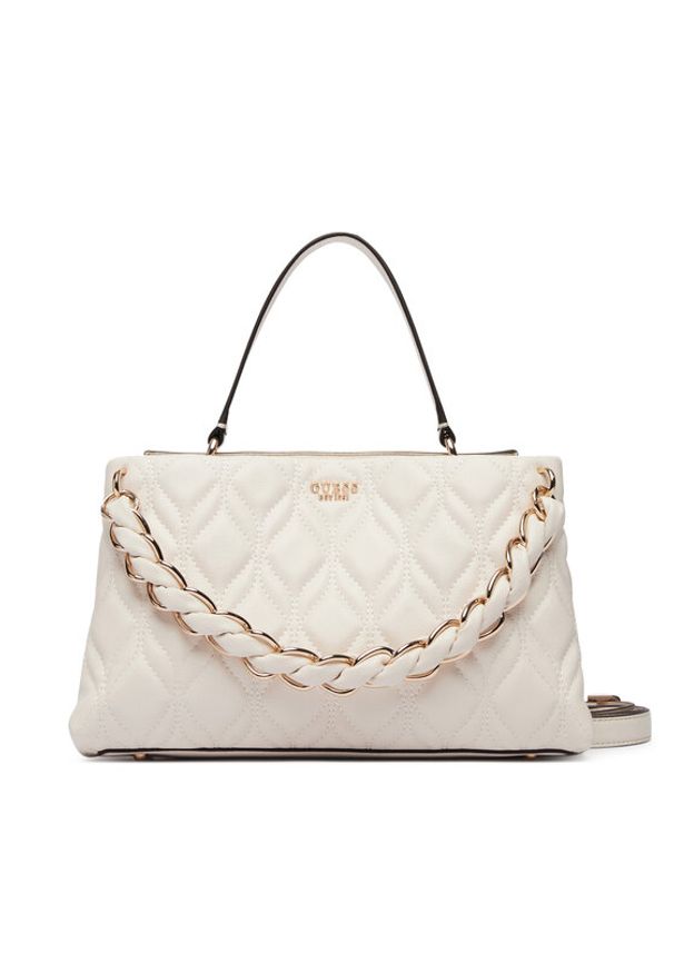 Guess Torebka Maxine HWQG97 33050 Kremowy. Kolor: kremowy. Materiał: skórzane