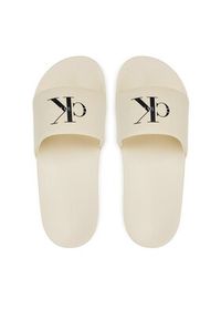 Calvin Klein Jeans Japonki Slide Monogram Wn Logo Ck YW0YW01967 Beżowy. Kolor: beżowy. Materiał: materiał #3