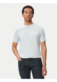 Karl Lagerfeld - KARL LAGERFELD T-Shirt 755781 563235 Niebieski jasny Regular Fit. Typ kołnierza: dekolt w karo. Kolor: niebieski. Materiał: bawełna #1