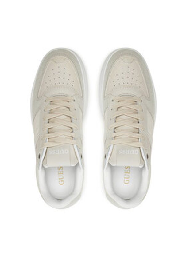 Guess Sneakersy Lulli FLJLLI LEM12 Beżowy. Kolor: beżowy. Materiał: skóra