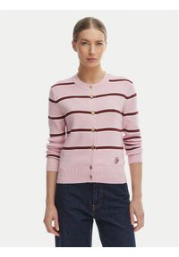 TOMMY HILFIGER - Tommy Hilfiger Kardigan WW0WW49617 Różowy Regular Fit. Kolor: różowy. Materiał: bawełna #1