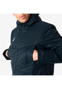 KIPSTA - Długa parka do piłki nożnej Kipsta. Kolor: niebieski. Długość: długie. Sport: piłka nożna