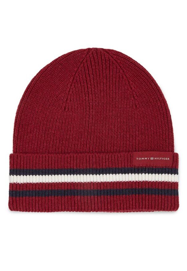 TOMMY HILFIGER - Tommy Hilfiger Czapka Corporate Beanie AM0AM11484 Czerwony. Kolor: czerwony. Materiał: bawełna