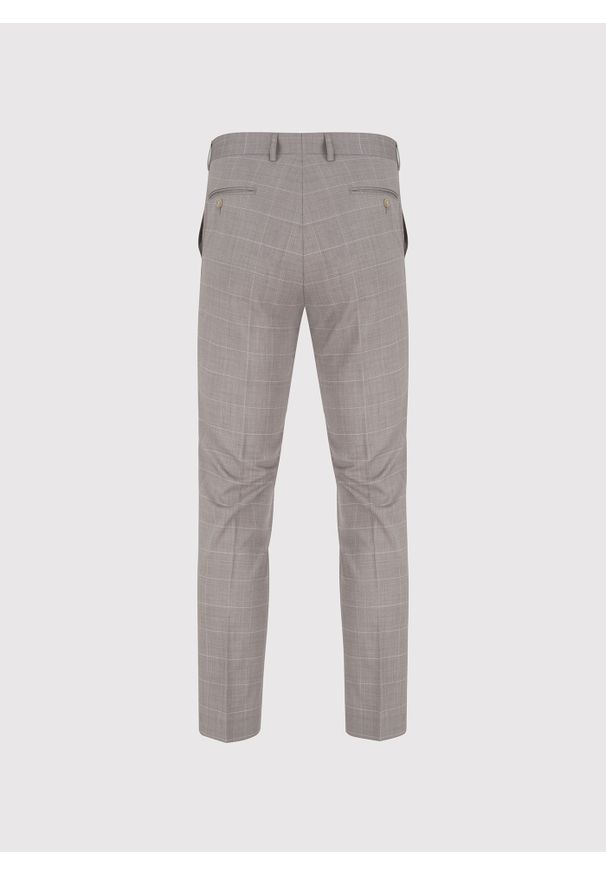 Pako Lorente - PAKO LORENTE – Garniturowe spodnie męskie w kratę. Okazja: na spotkanie biznesowe. Materiał: wełna. Styl: elegancki, biznesowy