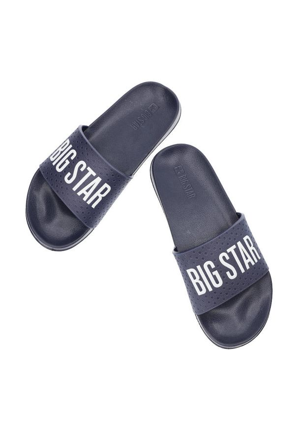Big-Star - Granatowe Klapki Big Star Męskie Buty Na Lato. Kolor: niebieski. Sezon: lato