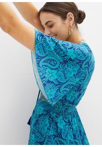 bonprix - Sukienka z dżerseju. Kolor: niebieski. Materiał: jersey. Wzór: nadruk #3