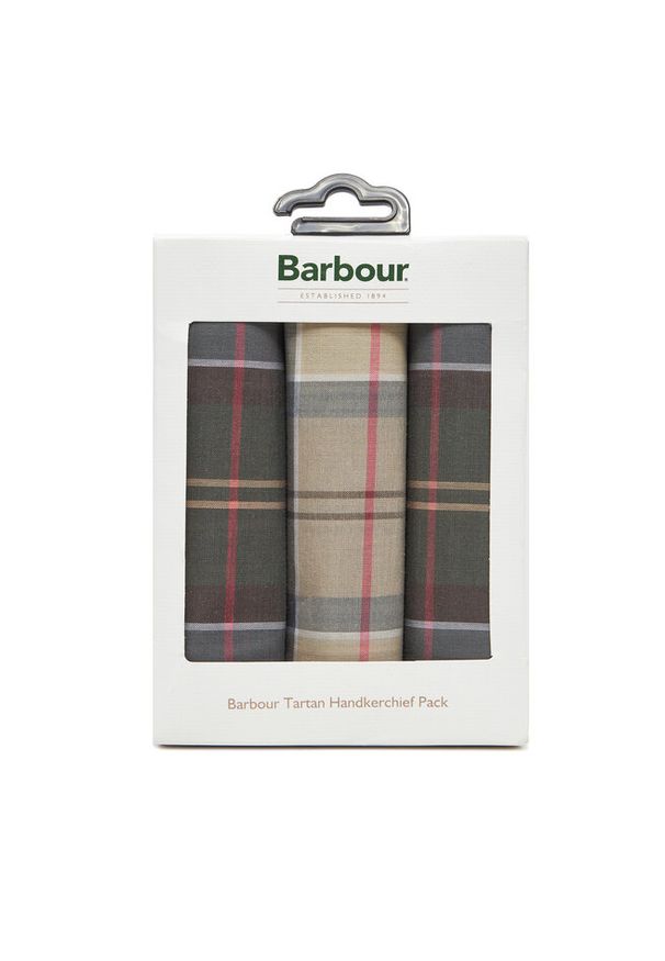 Zestaw 3 chusteczek Barbour. Kolor: zielony