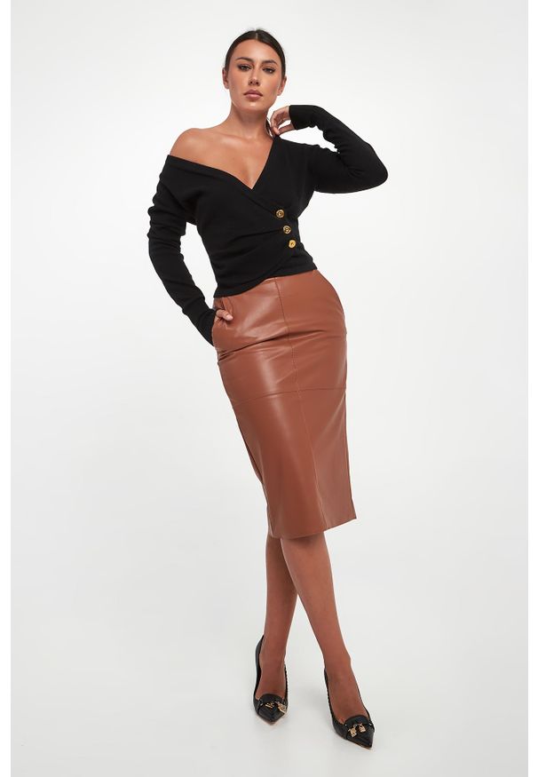 Elisabetta Franchi - Sweter damski z wełny i kaszmiru ELISABETTA FRANCHI. Materiał: wełna, kaszmir