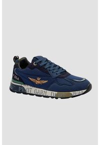 Aeronautica Militare - AERONAUTICA MILITARE Granatowe sneakersy męskie, Rozmiar 41. Okazja: na co dzień. Kolor: niebieski. Materiał: materiał #1