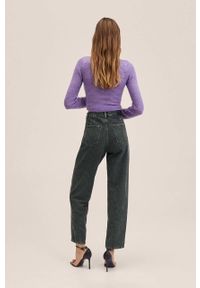 mango - Mango jeansy Janet damskie high waist. Stan: podwyższony. Kolor: szary