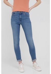 Wrangler jeansy HIGH RISE SKINNY DAY TRIP damskie high waist. Stan: podwyższony. Kolor: niebieski