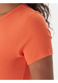 Tommy Jeans T-Shirt Badge DW0DW17881 Pomarańczowy Slim Fit. Kolor: pomarańczowy. Materiał: bawełna #2