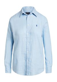 Polo Ralph Lauren Koszula 211920516003 Niebieski Relaxed Fit. Typ kołnierza: polo. Kolor: niebieski. Materiał: len