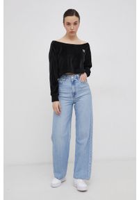 adidas Originals Bluza H18840 damska kolor czarny gładka H18840-BLACK. Kolor: czarny. Materiał: poliester, materiał, dzianina. Wzór: gładki #3