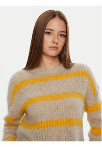 AMERICAN VINTAGE - American Vintage Sweter Bymi BYM18CH24 Beżowy Loose Fit. Kolor: beżowy. Materiał: wełna. Styl: vintage #5