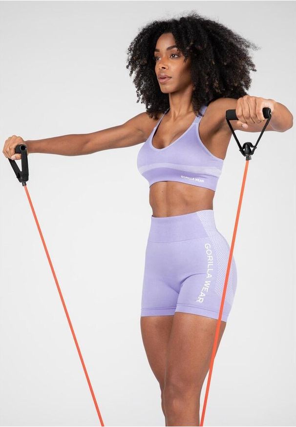 GORILLA WEAR - Selah Bezszwowe Biustonosz sportowy ilac. Kolor: fioletowy. Sport: fitness